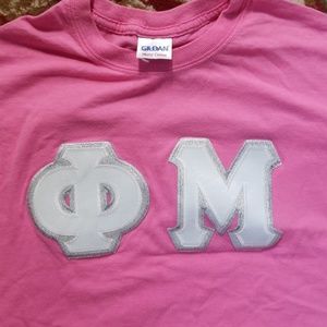Phi Mu stitched letters (M)